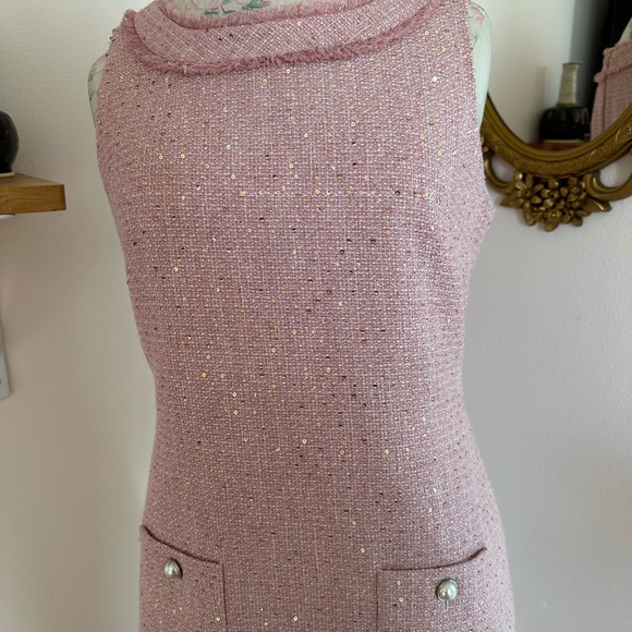 Karl Lagerfeld Pink Tweed Dress - Picture 5 of 6
